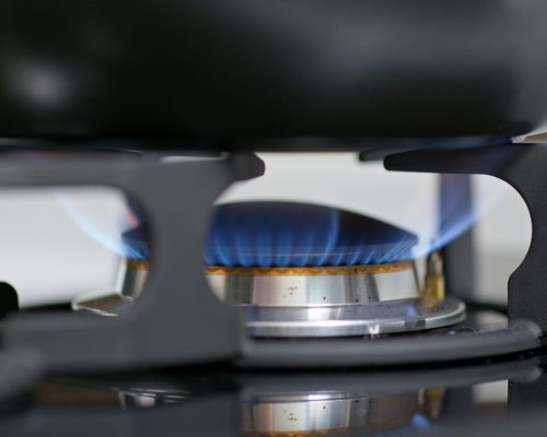Gas cooking stove at home